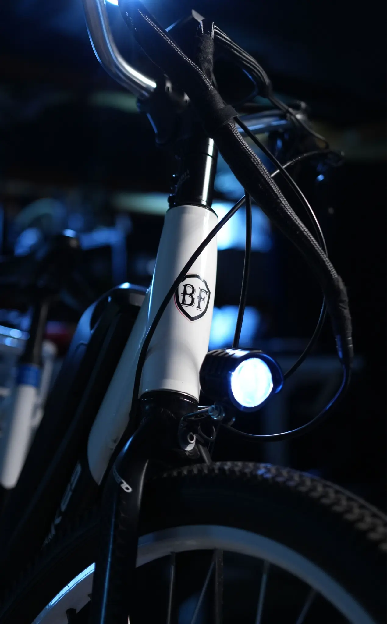 BF eBikes fork with headlight